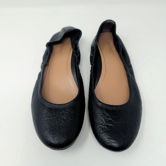 Vionic Black Ballet Slippers Shoes 9 Alexa Elastic Heel - Picture 2 of 10
